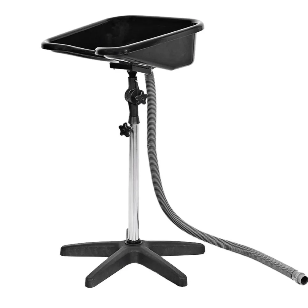 Черный Регулируемый умывальник для волос PP раковины шампуня с сливной трубкой