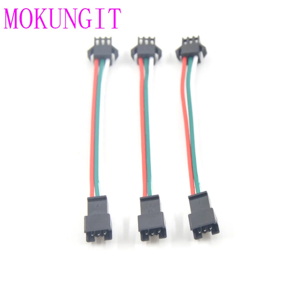 200 шт. 3 pin JST SM Штекерный разъем LED Соединительный кабель для WS2812B WS2812 WS2811