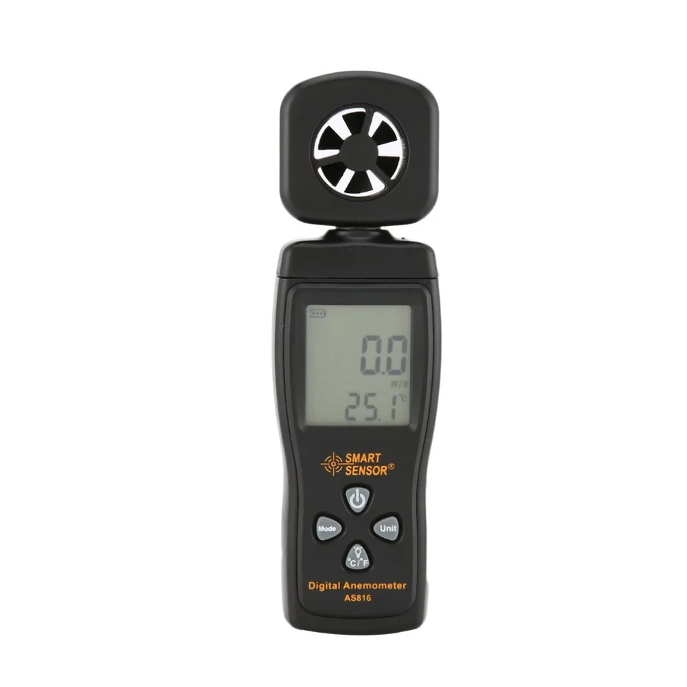 Smart Senor AS816 Анемометр термометр Ветер воздуха Скорость Калибр метр Windmeter
