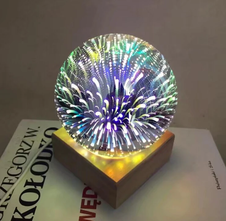 Волшебный шар, цветной стеклянный шар, лампа, 3d, звездное небо, ночник, светильник USB, для детей, для спальни, украшение, рождественский светильник, подарки