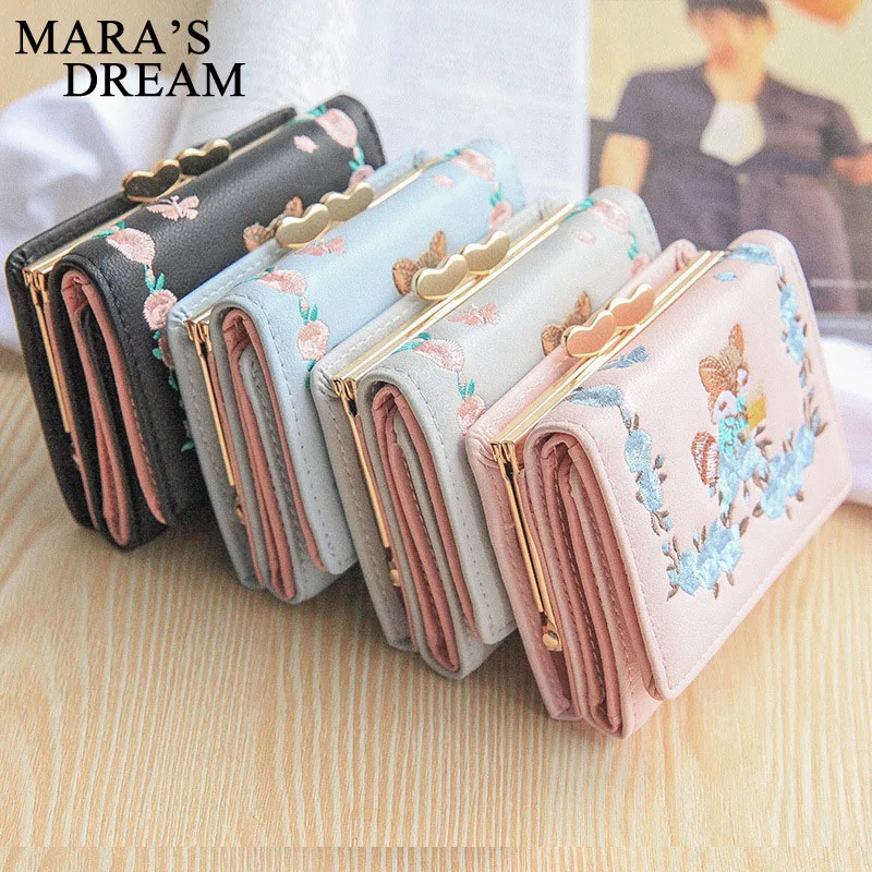 Женские мини кошельки Mara's Dream для денег с вышивкой милые женские высокого