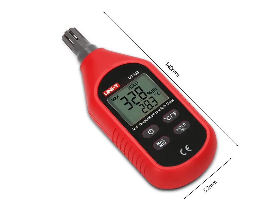 UNI-T UT333 UT333BT мини-измеритель температуры и влажности для помещений и улицы гигрометр с индикацией перегрузки ЖК-подсветкой гигромет