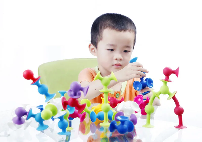 33 шт. DIY силиконовые строительные блоки squigz собранные squigz присоска обучающая модель строительные игрушки для детей мальчик