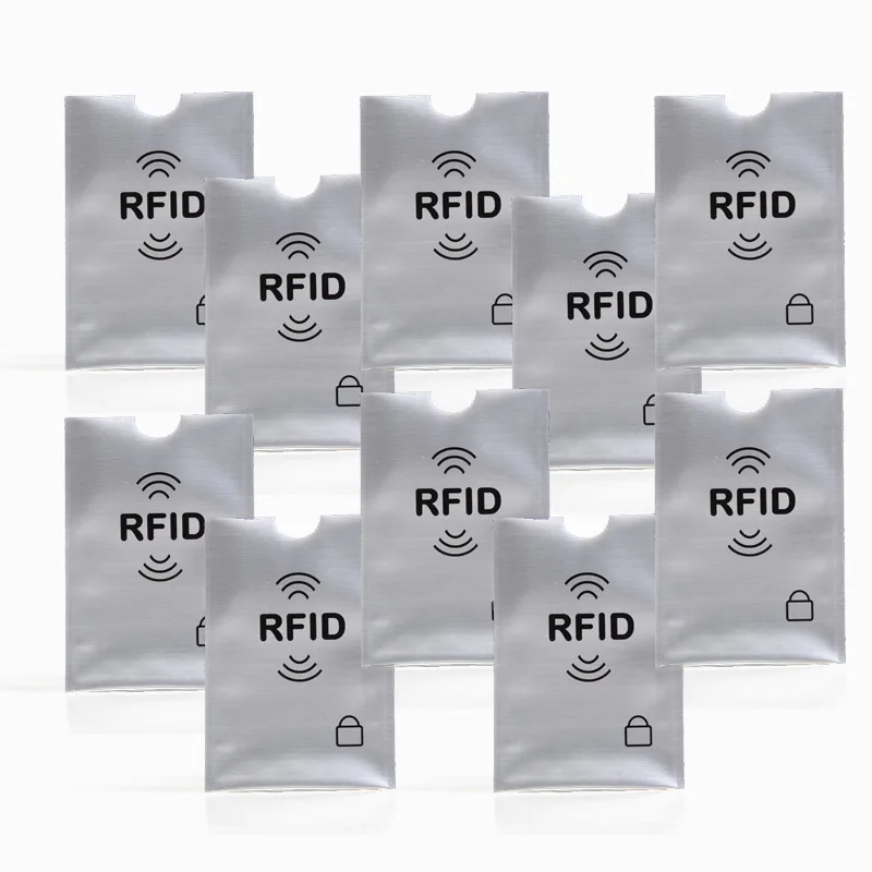 Алюминиевый держатель для банковских карт 10 шт. защита от считывания rfid