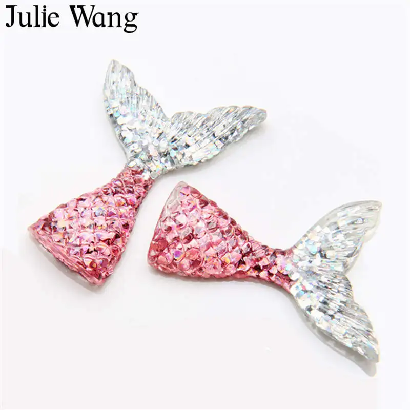 Julie Wang 10 шт. Разноцветные Подвески из смолы с хвостом русалки ручной работы