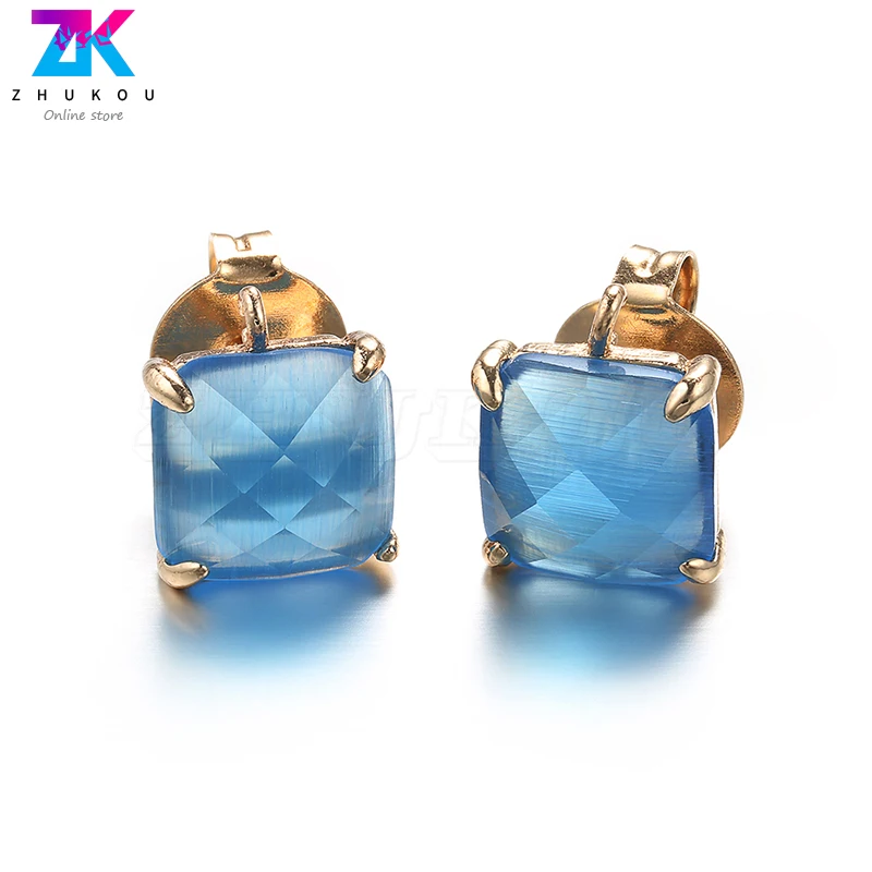 5pairs Elegant Simplicity Square Stud Earrings with Natural Pearl Fashion Jewelry Earring Piercing Model: VE33 | Украшения и