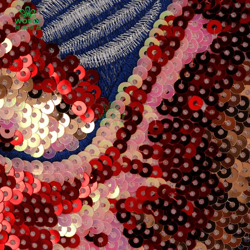 Вышитая нашивка аппликация с орлом и блестками ручная работа 3D патч для платья