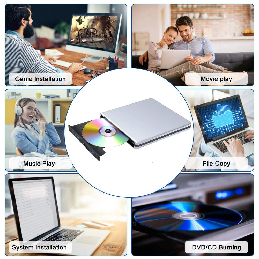 Blu Ray USB 3 0 внешний DVD CD Привод горелка CD/DVD RW Писатель плеер для ноутбука ноутбук ПК