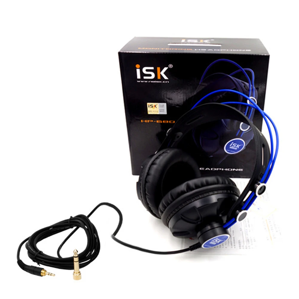 Pro Monitor Studio DJ Наушники ISK HP680 динамические 1200 МВт мощные Накладные наушники с шумоподавлением HiFi гарнитура Auriculars