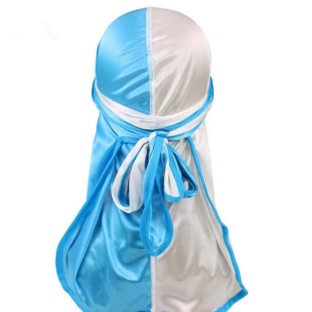 Двухцветная сатиновая Пиратская шапка с длинным хвостом унисекс |