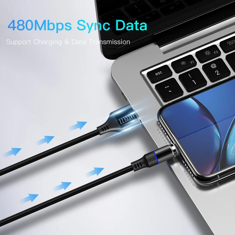 ! ACCEZZ 3A Магнитный кабель для быстрой зарядки и синхронизации данных Micro usb type C
