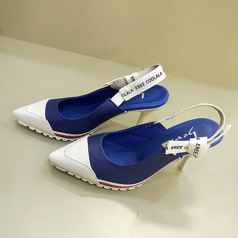Heel 8cm Г., женские босоножки с закрытым носком женская обувь для учащихся на высоком каблуке с ремешком на щиколотке пикантные туфли с острым носком г., летняя обувь для девочек - Цвет: Heel 8cm