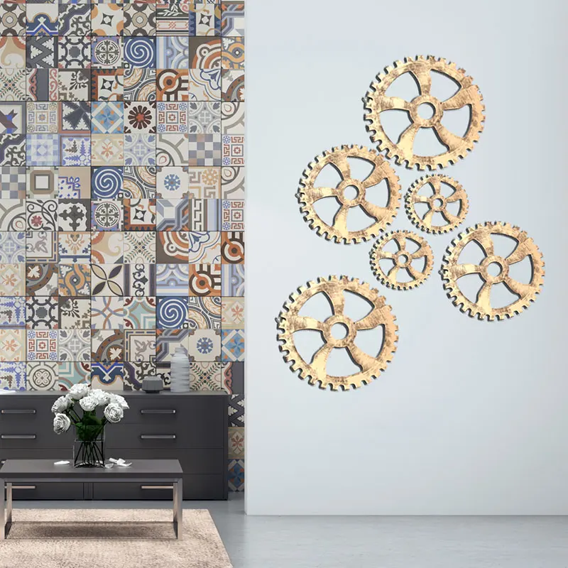 1 шт. настенное искусство винтажный промышленный деревянный Шестерня шикарная