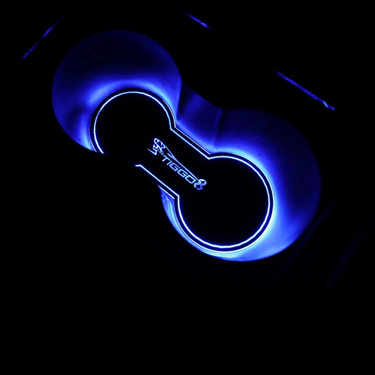 Lsrtw2017 акриловый светодиодный Автомобильный USB коврик для чашки для воды для Защитные чехлы для сидений, сшитые специально для Chery Tiggo 8 - Название цвета: product picture