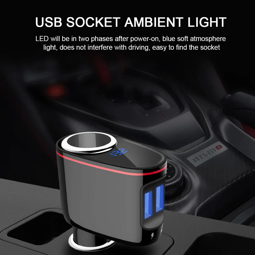 Dual USB светодиодный дисплей автомобиля Зарядное устройство Быстрая Зарядка