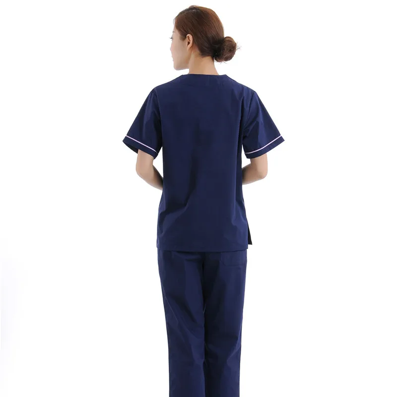 

New Women Medical Scrub Sets Nurse Hospital Uniforms Dental Clinic Beauty Salon Short Sleeve Medical Workwear Slim Fit 1862