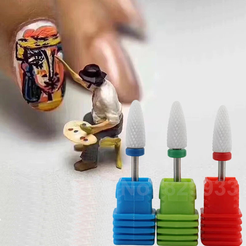 

Pro Ceramic Nail Drill Bit Rotary Burr Nail File Drills Manicure Pedicure Machine Dremel Micromotor Tools 2.35mm (3/32'') Shank