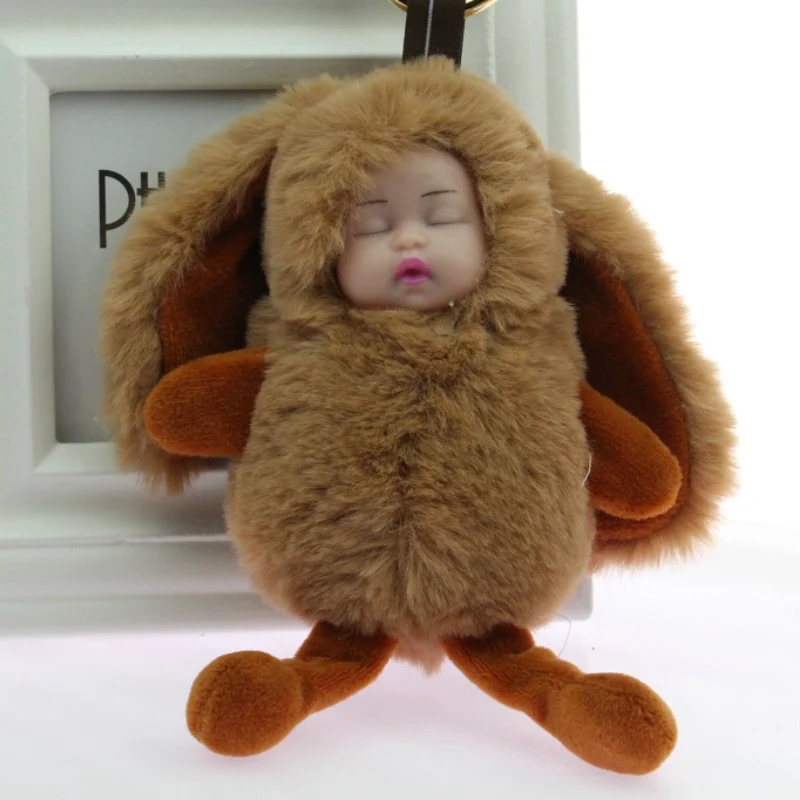 2019 модная детская игрушка-кукла брелок для сна настоящий мех Рекс помпон ключей