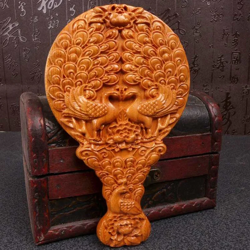 Long Yi wood carving peacock peony mirror mirror portable bestie birthday gift wedding gift to send his girlfriend
Long Yi wood carving peacock peony mirror mirror portable bestie birthday gift wedding gift to send his girlfriend