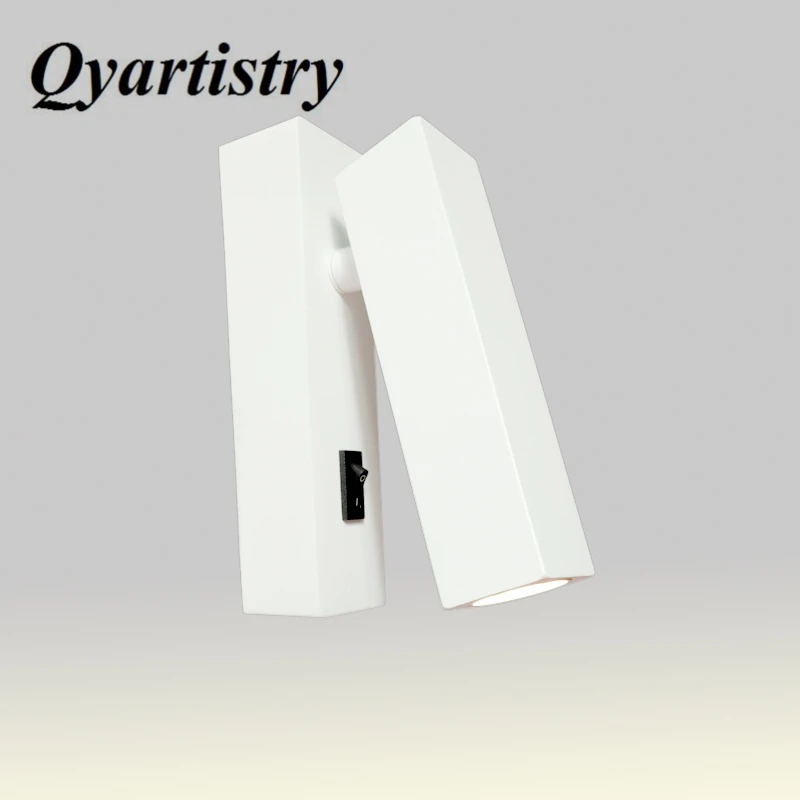 

Free delivery of modern minimalist square folding rotating 3WLED wall lamp hotel club engineering bed reading lamp AC 90-260V