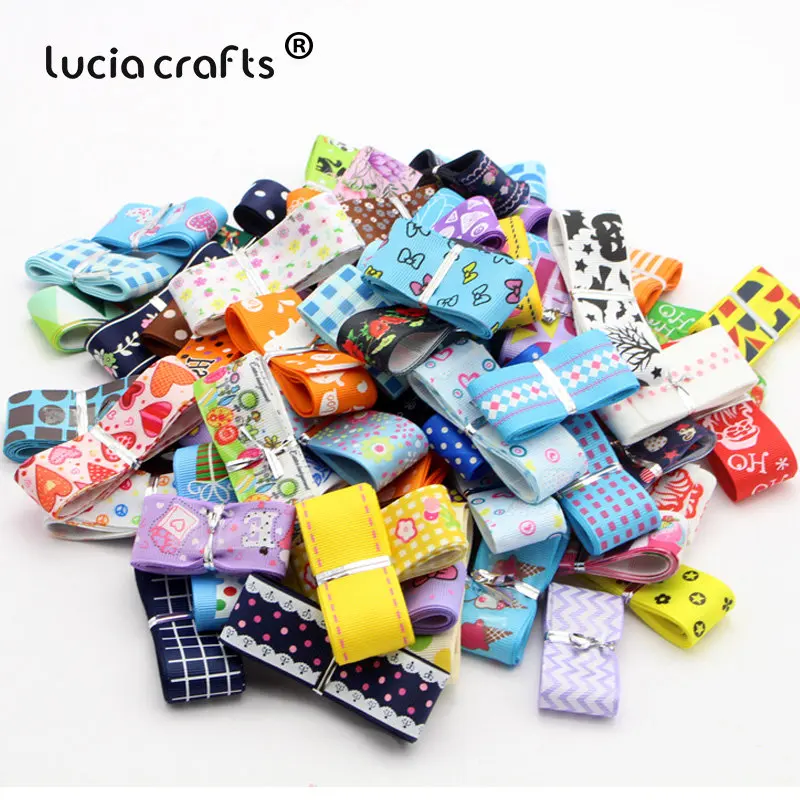 Style 3 20-25mm Lucia crafts 10 ярдов/партия Случайные Смешанные печатные корсажные ленты DIY ручной работы подарок/упаковка/бант для волос атласные материалы T0202 - Цвет: Style 3 20-25mm