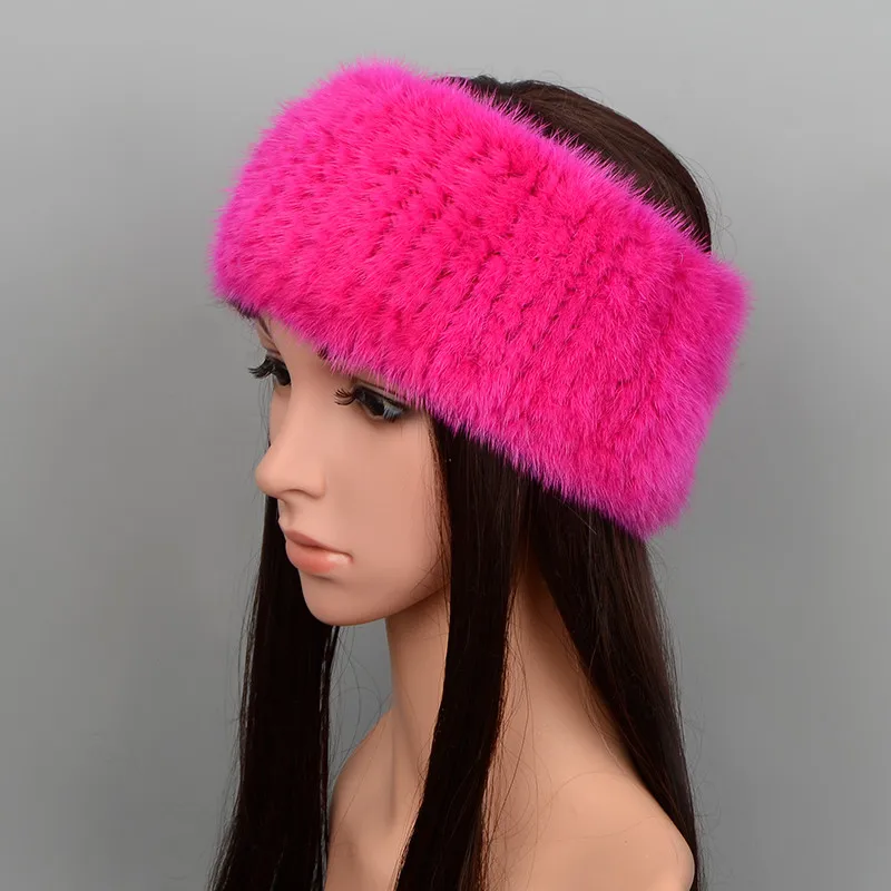 rose red Женские вязаные шарфы с кольцом, 25 см, натуральный мех, натуральный мех, шарфы, женские шарфы, женские шали из меха норки для женщин - Цвет: rose red