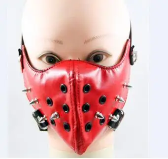 Модная маска Harley с заклепками, новинка, рок-маска, мужская маска, мотоциклетная маска, панк, вечерние ювелирные изделия - Цвет: Красный