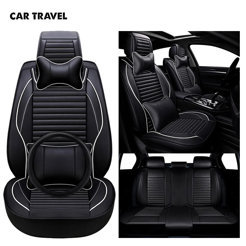 Чехол для автокресла из искусственной кожи для nissan juke renault vw golf 4 5 6 seat leon fr volvo s40 s60 s80 автомобильные аксессуары для стайлинга автомобилей - Название цвета: black with white VTI