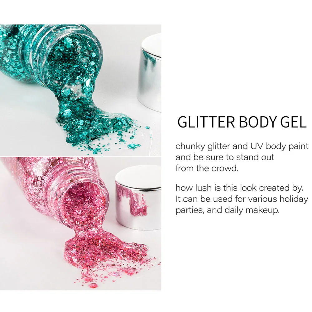 Гель-крем с блестками для лица и тела вечерние праздничные украшения макияжа |