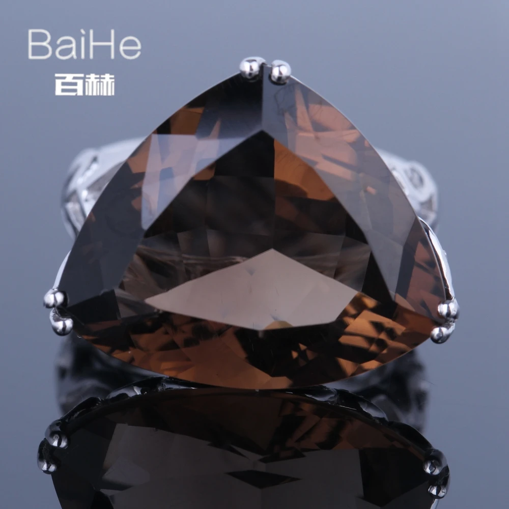 BAIHE однотонное 14K белое золото (AU585) 16CT сертифицированное коричневое безупречное