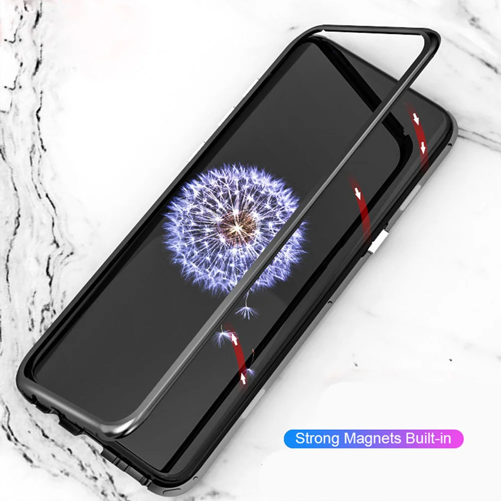 Bouden 360 Магнитная чехол для телефона металл с закаленным Стекло сзади samsung Galaxy S8 S9