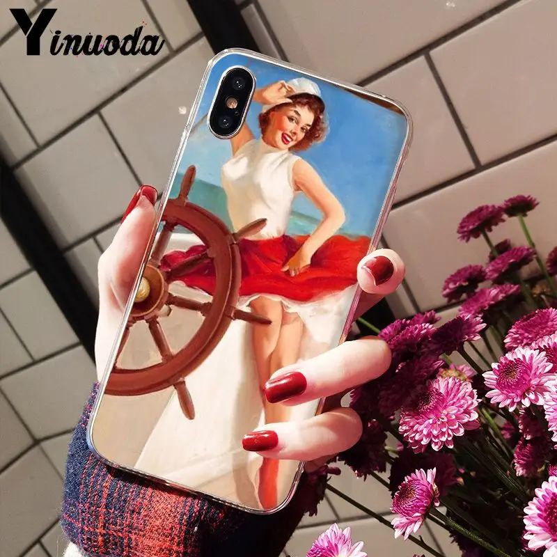 Yinuoda ретро красота 2 красочные милые аксессуары для телефона чехол iPhone X XS MAX 6 6s 7