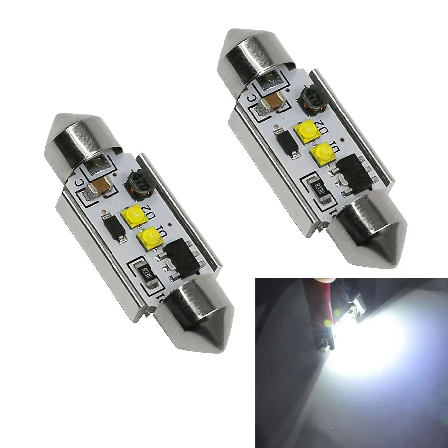 HYZHAUTO 2 шт. Высокая мощность Festoon Светодиодные Автомобильные лампы C5W C10W Canbus без