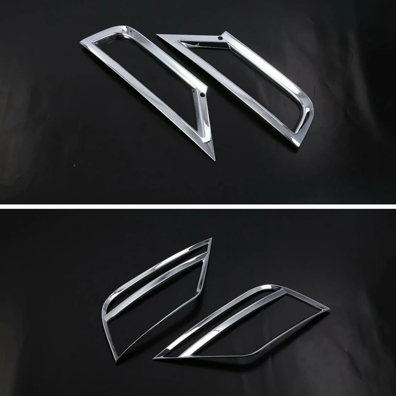 FRONT and REAR 4PCS Внешний для Volkswagen T-Roc T Roc ABS боковой автомобиль передний+ задний противотуманный фонарь противотуманная фара крышка отделка яркое серебро - Цвет: FRONT and REAR 4PCS