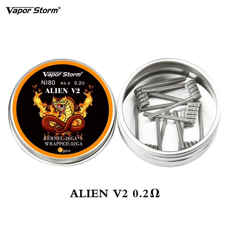 Vapor Storm Alien V2 Плавленая Clapton Предварительно Построенная спираль RDA Ni80 высокая