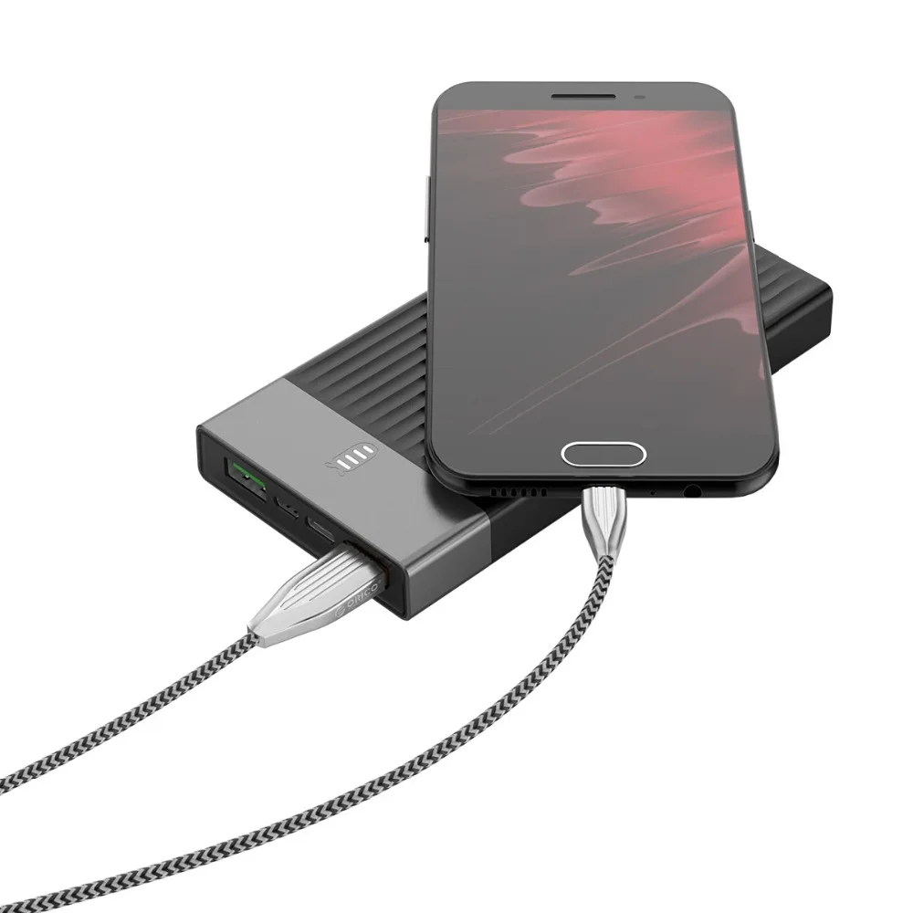 ORICO 2.1A Плетеный чемодан из нейлона стиль серии Android USB Type A к Micro 1 м кабель для