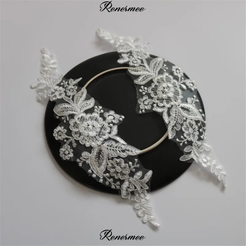 Свадебное платье с цветочной аппликацией 3 пары цвета слоновой кости тиара