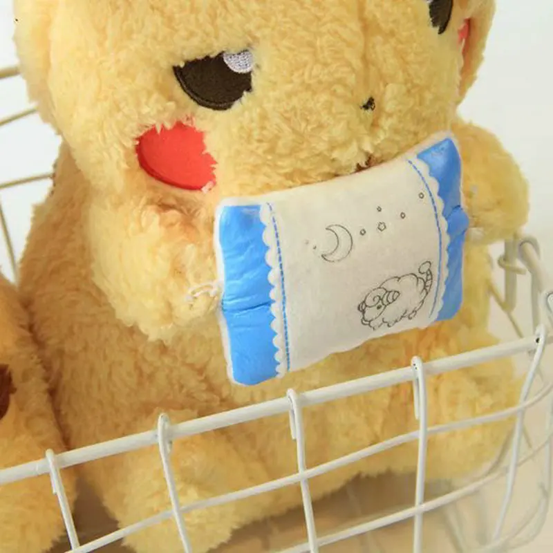 Kawaii Pikachu плюшевая аниме игрушка супер мягкая детская подушка для сна розовая шапка застенчивый сонный Пикачу Кукла игрушки для мальчиков и девочек игра кукла подарок