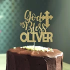 Индивидуальный заказ имя Бог Bless торт Топпер крестины Первое причастие торт Топпер крещение торт Топпер вечерние украшения