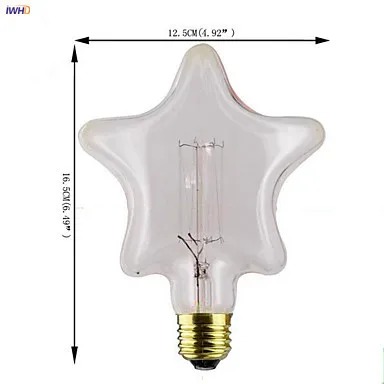 IWHD Star ампулы Эдисон лампы E27 40W промышленный Настенный декор Винтаж лампа
