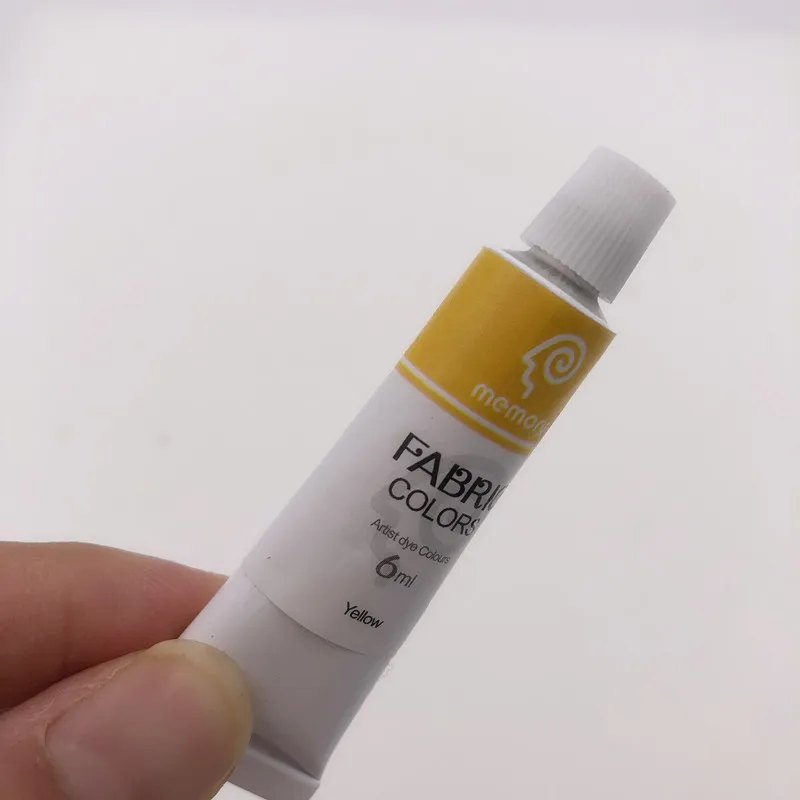 Профессиональный набор нетоксичных краски для текстильной ткани 12 цветов 6