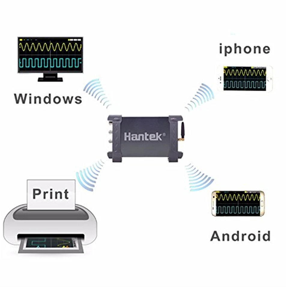 Hantek iDSO1070A 2 CH USB цифровой мини осциллограф WI FI Поддержка IOS и Android мобильный