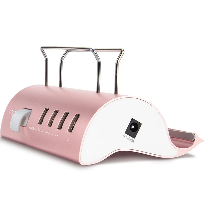 

Dolphin 4 ports Multi USB Charger Charging Station 15W Mobile Fast Charger Stand QC 2.0 Fast Charge DC 15V 3A US Adapter