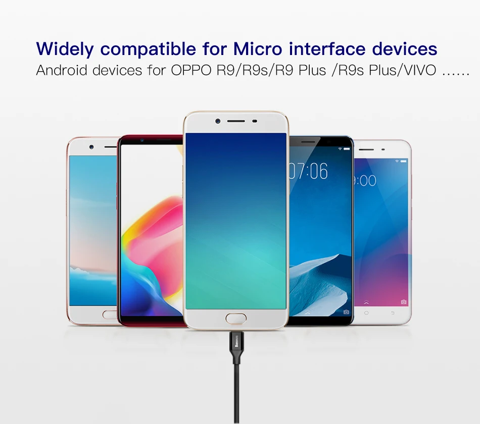 Кабель Micro USB Baseus для быстрой зарядки, кабель для зарядного устройства Microusb для samsung, Xiaomi, кабель для передачи данных, кабели для мобильных телефонов на базе Android, 1 м, 2 м