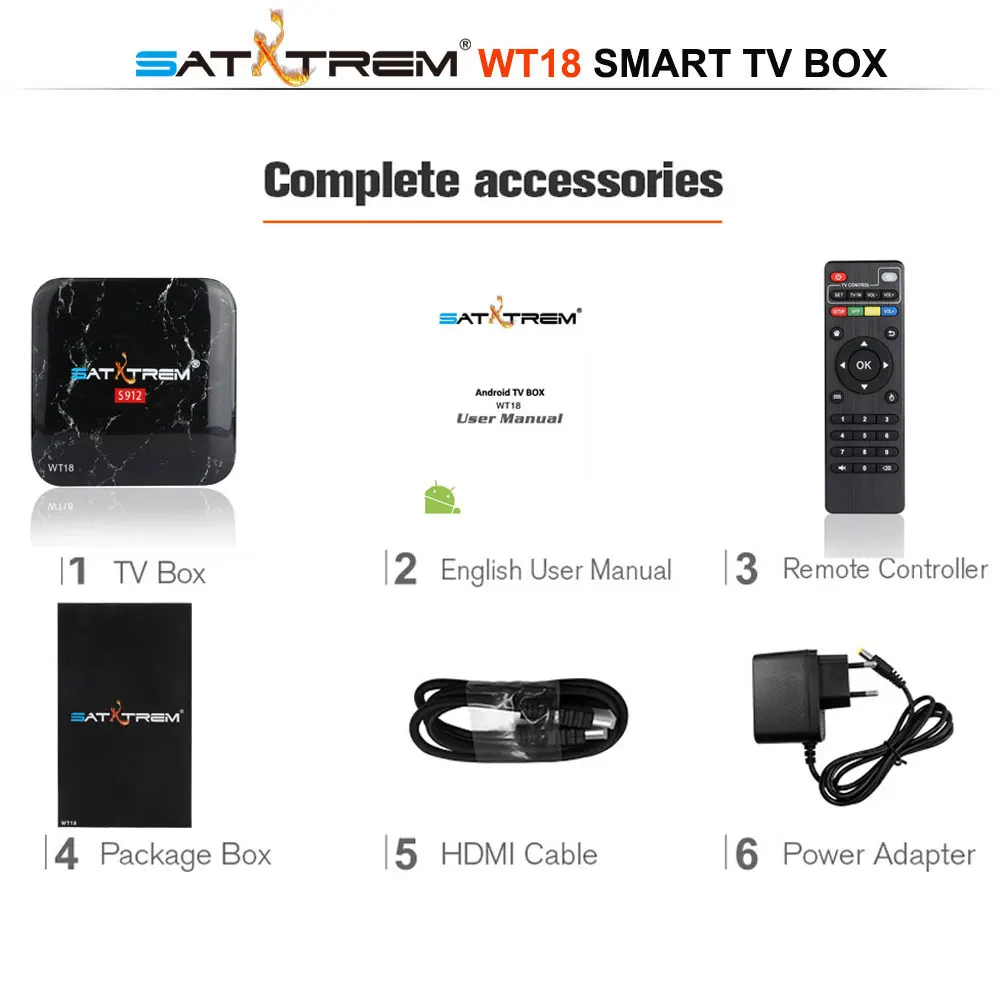 SATXTREM WT18 ТВ-приставка Amlogic S912 3 ГБ 32 ГБ Восьмиядерный Android 7,1 OS BT 4,1 4K двойной WiFi мини-ПК медиаплеер смарт-приставка