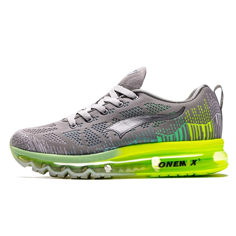 Gray Green 1118 ONEMIX мужские кроссовки для бега, спортивная обувь для тенниса, Модные дышащие кроссовки на воздушной подушке, спортивные кроссовки - Цвет: Gray Green 1118