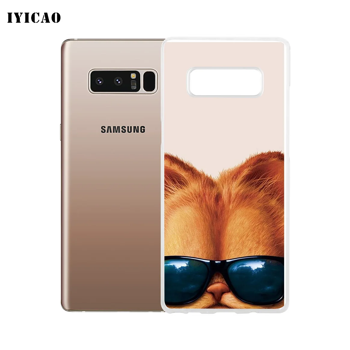 IYICAO Garfield Мягкий силиконовый чехол для телефона Samsung A5 A6 Plus A7 A8 A9 J3 J5 J7 Note 8 9 TPU |