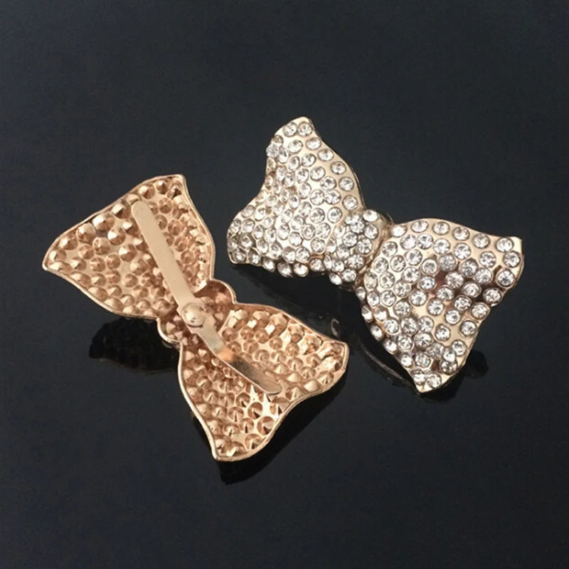 1 paar van high-end schoenen accessoires Rhinestone glans kristal diamant parel boog clip gesp 4 5*2 5 см | Обувь