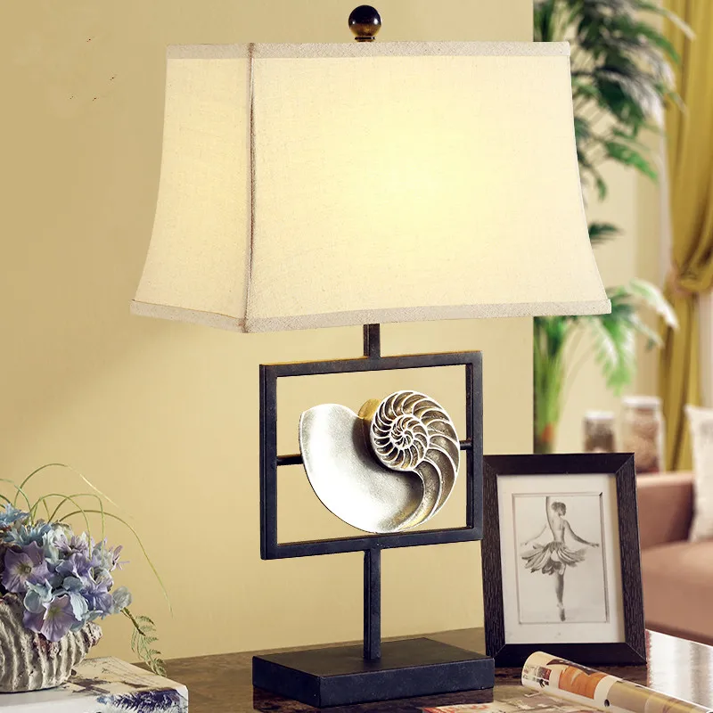 Кантри раковины настольная лампа прикроватная для спальни образец комнаты