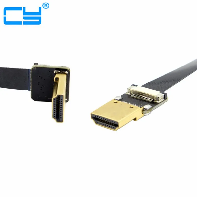 Плоский кабель 0 1 м-1 м FPV HDMI Type A папа-вниз Угловой 90 градусов HDTV FPC для